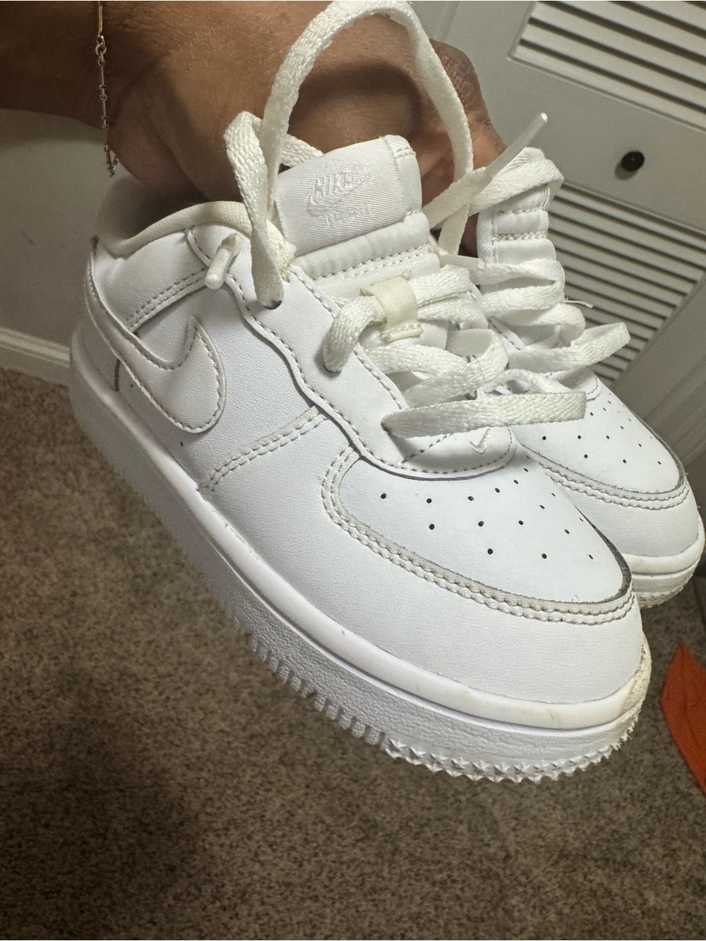 Nike Kids White Low-Top Sneakers with Swoosh